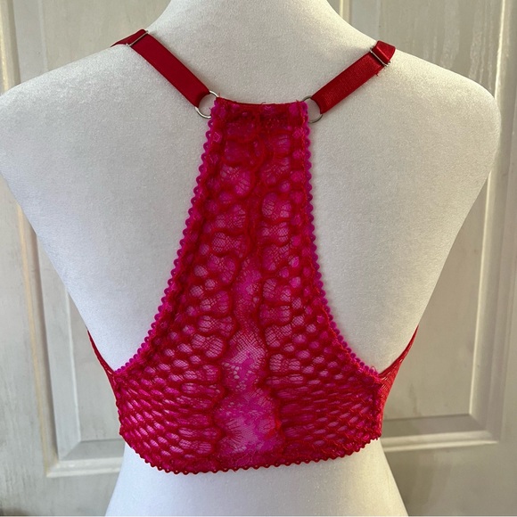 Victoria Secret Very Sexy Push Up Bra Pink Racerback Embroidered Lacy Size 32DDD - Picture 5 of 10